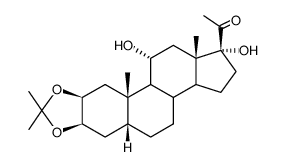 2β,3β-Isopropylidenoxy-11α,17α-dihydroxy-5β-pregnan-20-on结构式