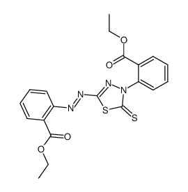 2-[5-(2-ethoxycarbonyl-phenylazo)-2-thioxo-[1,3,4]thiadiazol-3-yl]-benzoic acid ethyl ester Structure