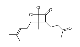 2,2-Dichloro-3-methyl-3-(4-methyl-pent-3-enyl)-4-(3-oxo-butyl)-cyclobutanone结构式