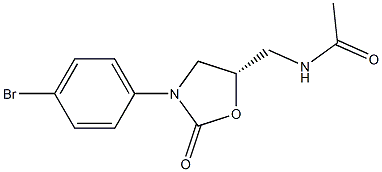 (S)-N-((3-(4-broMophenyl)-2-oxooxazolidin-5-yl)Methyl)acetaMide结构式