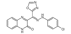 3-{[(4-Chloro-phenyl)-hydrazono]-[1,3,4]oxadiazol-2-yl-methyl}-1H-quinoxalin-2-one Structure