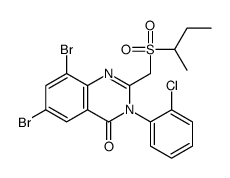 6,8-dibromo-2-(butan-2-ylsulfonylmethyl)-3-(2-chlorophenyl)quinazolin-4-one结构式