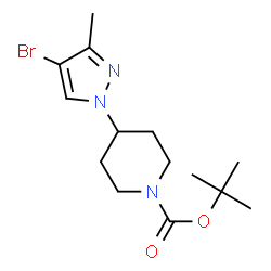 2-Methyl-2-propanyl 4-(4-bromo-3-methyl-1H-pyrazol-1-yl)-1-piperidinecarboxylate结构式