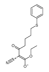 2-diazonio-1-ethoxy-1-oxo-7-phenylsulfanylhept-2-en-3-olate结构式
