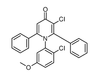 3-chloro-1-(2-chloro-5-methoxyphenyl)-2,6-diphenylpyridin-4-one结构式