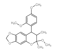 5H-1,3-Dioxolo(4,5-g)(1)benzopyran, 8-(2,4-dimethoxyphenyl)-7,8-dihydr o-6-methoxy-6,7-dimethyl-结构式