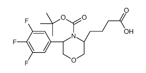 4-[(5R)-4-tert-butoxycarbonyl-5-(3,4,5-trifluorophenyl)morpholin- 3-yl]butanoic acid结构式