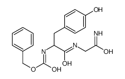 benzyl N-[1-[(2-amino-2-oxoethyl)amino]-3-(4-hydroxyphenyl)-1-oxopropan-2-yl]carbamate Structure