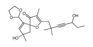 (5R,8S)-6-(1,3-dioxolan-2-yl)-8-hydroxy-2-(5-hydroxy-2,2-dimethylhept-3-yn-1-yl)-3,8-dimethyl-1-oxaspiro[4.4]nona-2,6-dien-4-one Structure