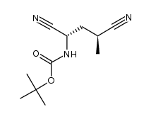 (2S,4S)-2-tert-butoxycarbonylamino-4-methyl-pentanedinitrile Structure