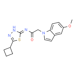 N-[(2Z)-5-cyclobutyl-1,3,4-thiadiazol-2(3H)-ylidene]-2-(5-methoxy-1H-indol-1-yl)acetamide picture