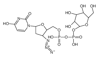 [[(2S,3S,5R)-3-azido-5-(2,4-dioxopyrimidin-1-yl)oxolan-2-yl]methoxy-hydroxyphosphoryl] [(2R,3R,4S,5S,6R)-3,4,5-trihydroxy-6-(hydroxymethyl)oxan-2-yl] hydrogen phosphate Structure