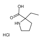 (2S)-2-ethylpyrrolidine-2-carboxylic acid,hydrochloride structure