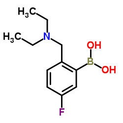 (2-((diethylamino)methyl)-5-fluorophenyl)boronic acid structure