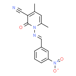 4,6-dimethyl-1-[(3-nitrobenzylidene)amino]-2-oxo-1,2-dihydro-3-pyridinecarbonitrile结构式