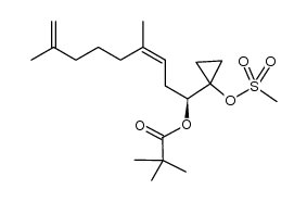 (1S,3Z)-4,8-dimethyl-1-[1-(methylsulfonyloxy)cyclopropyl]nona-3,8-dienyl pivaloate结构式