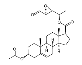 cis-(4R)-4-(3β-acetoxy-5-androsten-17β-ylcarbonyloxy)-2,3-epoxypentanal Structure