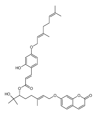 (R)-6-O-(4-geranyloxy-2-hydroxy)cinnamoylmarmin Structure