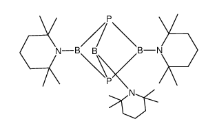2,4,5-tris(2,2,6,6-tetramethylpiperidino)-1,3-diphospha-2,4,5-triborabicyclo{1.1.1}pentane Structure