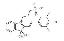 2-[2-(4-羟基-3,5-二碘苯基)乙烯基]-3,3-二甲基-1-(3-磺丙基)-3H-吲哚内盐结构式