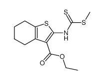 2-methylsulfanylthiocarbonylamino-4,5,6,7-tetrahydrobenzo[b]thiophene-3-carboxylic acid ethyl ester Structure
