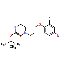 2-Methyl-2-propanyl 4-[3-(4-bromo-2-fluorophenoxy)propyl]-1-piperazinecarboxylate Structure