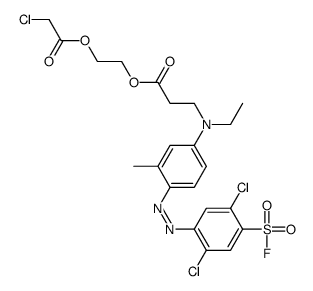 .beta.-Alanine, N-4-2,5-dichloro-4-(fluorosulfonyl)phenylazo-3-methylphenyl-N-ethyl-, 2-(chloroacetyl)oxyethyl ester structure