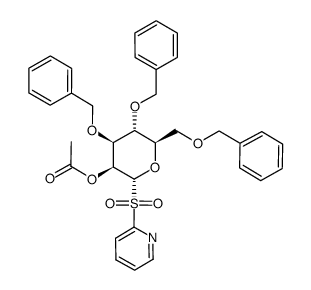 2-O-Acetyl-3,4,6-tri-O-benzyl-α-D-mannopyranosyl 2-pyridyl sulfone Structure