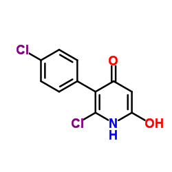 6-CHLORO-5-(4-CHLOROPHENYL)-2,4-PYRIDINEDIOL结构式