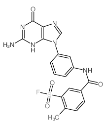 Benzenesulfonyl fluoride,5-[[[3-(2-amino-1,6-dihydro-6-oxo-9H-purin-9-yl)phenyl]amino]carbonyl]-2-methyl-结构式