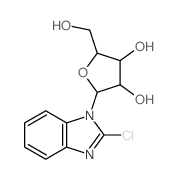 1H-Benzimidazole,2-chloro-1-b-D-ribofuranosyl- structure