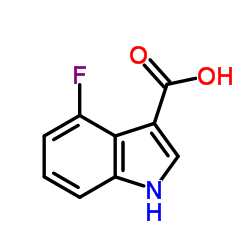 4-氟-1H-吲哚-3-羧酸结构式