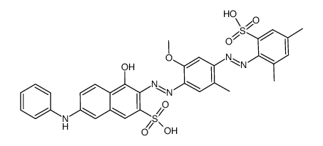 7-anilino-3-[[4-[(2,4-dimethyl-6-sulphophenyl)azo]-6-methoxy-m-tolyl]azo]-4-hydroxynaphthalene-2-sulphonic acid structure