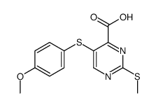 5-(4-methoxyphenyl)sulfanyl-2-methylsulfanylpyrimidine-4-carboxylic acid结构式
