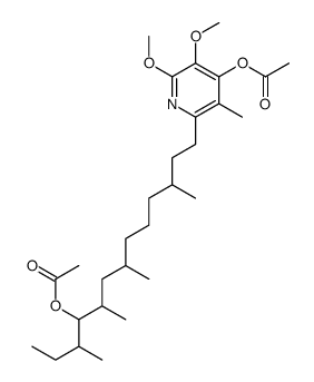 13-(4-Acetyloxy-5,6-dimethoxy-3-methylpyridin-2-yl)-3,5,7,11-tetramethyl-4-acetyloxytridecane structure