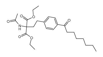 diethyl 2-acetylamino-2-(2-(4-octanoylphenyl)ethyl)propane-1,3-dioate Structure