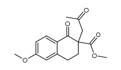 Methyl-2-acetonyl-1,2,3,4-tetrahydro-6-methoxy-1-oxonaphthalincarboxylat Structure