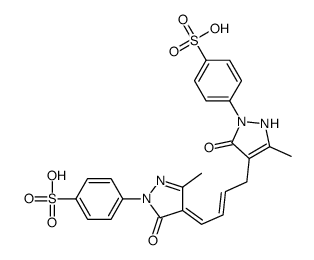 p-[4,5-dihydro-4-[3-[5-hydroxy-3-methyl-1-(4-sulphophenyl)-1H-pyrazol-4-yl]but-2-enylidene]-3-methyl-5-oxo-1H-pyrazol-1-yl]benzenesulphonic acid结构式