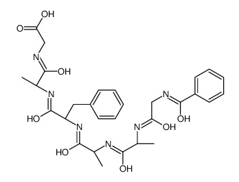 2-[[(2S)-2-[[(2S)-2-[[(2S)-2-[[(2S)-2-[(2-benzamidoacetyl)amino]propanoyl]amino]propanoyl]amino]-3-phenylpropanoyl]amino]propanoyl]amino]acetic acid Structure