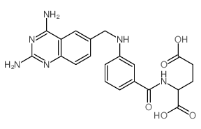 Glutamicacid, N-[m-[[(2,4-diamino-6-quinazolinyl)methyl]amino]benzoyl]-, L- (8CI) Structure