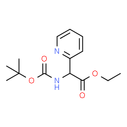 2-((叔丁氧基羰基)氨基)-2-(吡啶-2-基)乙酸乙酯结构式