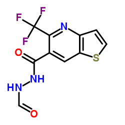 5-(TRIFLUOROMETHYL)THIENO[3,2-B]PYRIDINE-6-CARBOXYLIC ACID, 2-FORMYLHYDRAZIDE Structure
