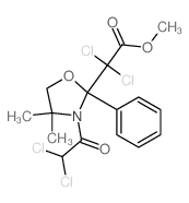 methyl 2,2-dichloro-2-[3-(2,2-dichloroacetyl)-4,4-dimethyl-2-phenyl-oxazolidin-2-yl]acetate结构式