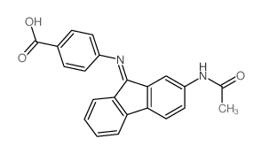 Benzoic acid,4-[[2-(acetylamino)-9H-fluoren-9-ylidene]amino]- Structure