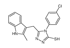4-(4-chlorophenyl)-3-[(2-methyl-1H-indol-3-yl)methyl]-1H-1,2,4-triazole-5-thione Structure