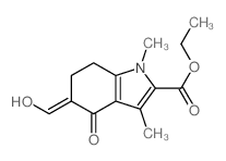 1H-Indole-2-carboxylicacid, 4,5,6,7-tetrahydro-5-(hydroxymethylene)-1,3-dimethyl-4-oxo-, ethyl ester structure