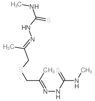 3-methyl-1-[1-[2-(methylthiocarbamoylhydrazinylidene)propylsulfanyl]propan-2-ylideneamino]thiourea结构式