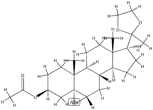 3β-(Acetyloxy)-5,6α-epoxy-5α-pregnan-20-one ethylene acetal structure