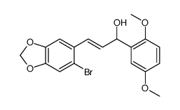 (E)-3-(6-bromo-1,3-benzodioxol-5-yl)-1-(2,5-dimethoxyphenyl)prop-2-en-1-ol结构式