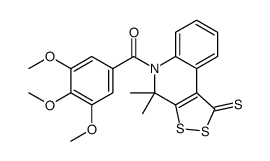 (4,4-dimethyl-1-sulfanylidenedithiolo[3,4-c]quinolin-5-yl)-(3,4,5-trimethoxyphenyl)methanone结构式